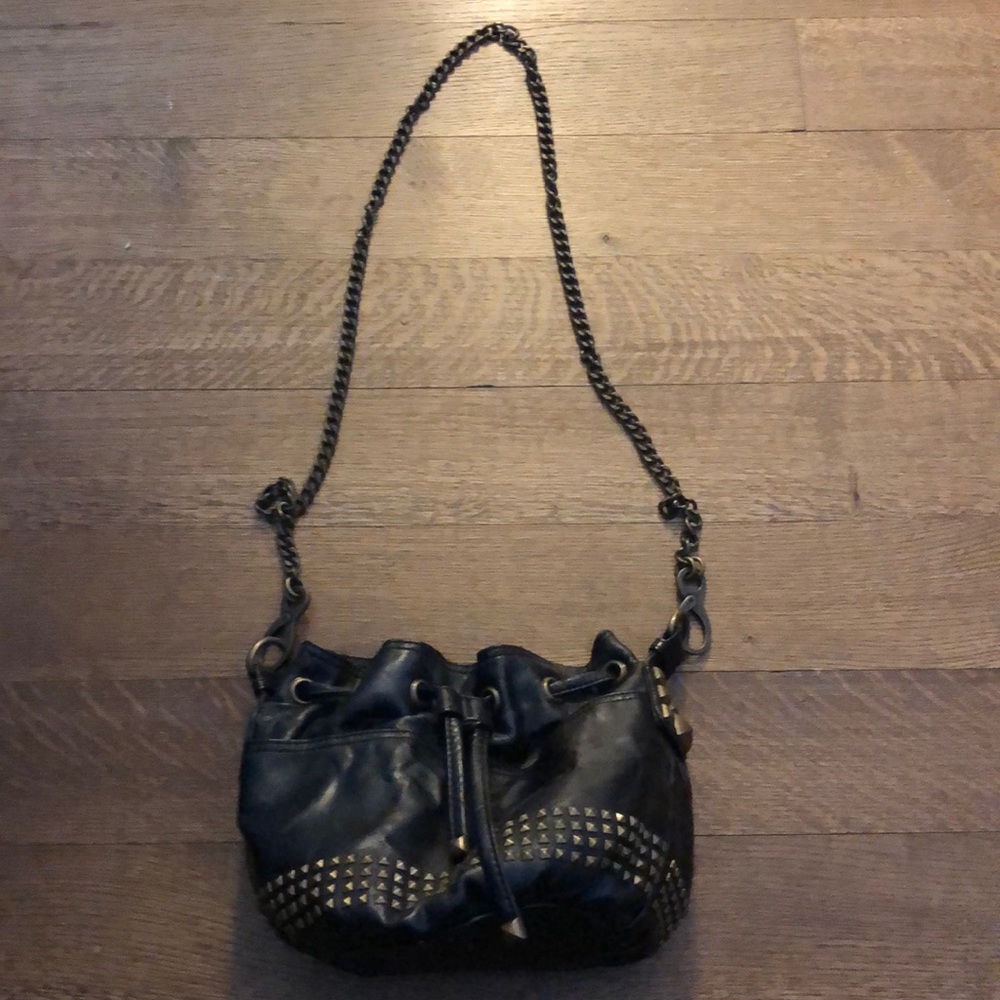 Matt & Nat - Black Studded Bucket Bag